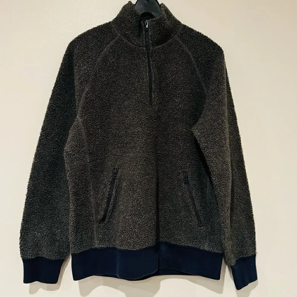 J.Crew Sportsmen 1/4 Zip Fleece Pullover Sweatshirt Jacket Size Medium
